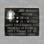 Placa Para Túmulo de Alumínio (Antimônio) Com Foto e Mensagem