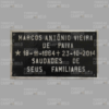 Placa Para Túmulo de Alumínio (Antimônio) Com Nome e Data