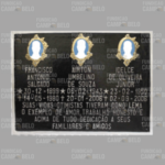 Placa para Túmulo de Alumínio (Antimônio) Com 3 Nomes 3 Fotos Com Mensagem