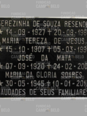 Placa para túmulo de alumínio com 4 nomes e mensagem