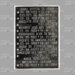 Placa para Túmulo de Alumínio (Antimônio) Com 9 Nomes