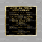 Placa de Bronze Jazigo para Túmulo Com 4 Nomes e Mensagem