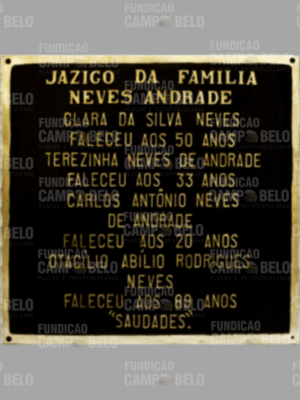 Placa de Bronze jazigo para túmulo com 4 nomes e mensagem