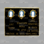 Placa de Bronze Para Túmulo Com 3 Fotos e Mensagem