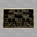 Placa de Bronze Jazigo Com 2 Nomes e Mensagem