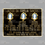 Jazigo de Bronze Para Túmulo Com 3 Fotos e Mensagem