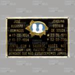 Placa Para Túmulo de Bronze Com Foto e 2 Nomes e Mensagem Grande