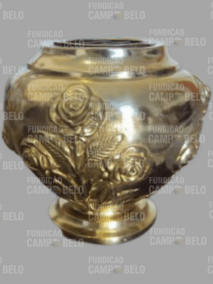 Vaso de Bronze Bojudo Florido Grande 35cm