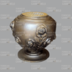 Vaso de Bronze Bojudo Platinado Pequeno 25cm