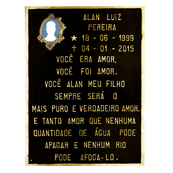 Placa de Bronze Para Túmulo Com Foto e Mensagem