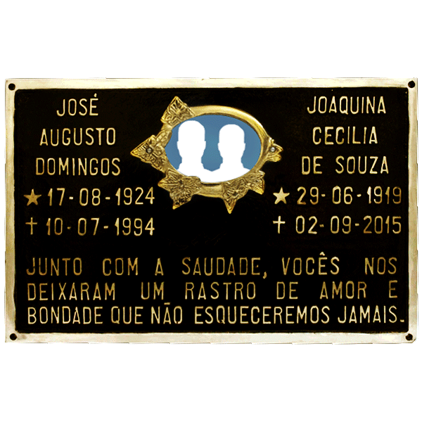 Placa Para Túmulo de Bronze Com