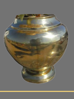 Vaso de Bronze Bojudo Liso Pequeno 25cm