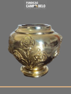 Vaso de Bronze Bojudo Florido Grande 35cm