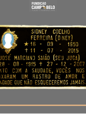 Placa de Bronze para túmulo com 1 foto 2 nomes e mensagem