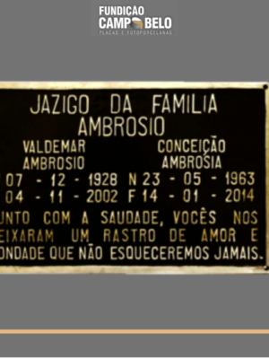 Placa de Bronze jazigo com 2 nomes e mensagem
