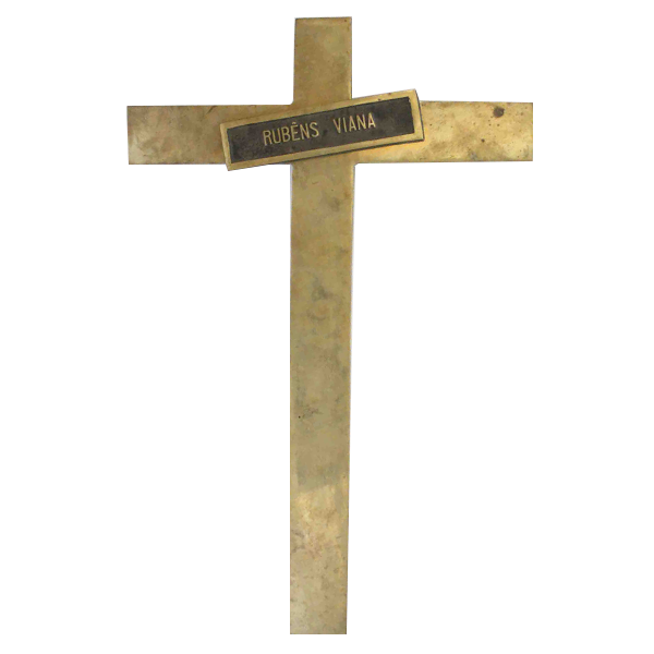 Cruxifixo para Túmulo de Bronze com Nome - Fundição Campo Belo - Placas de Metal