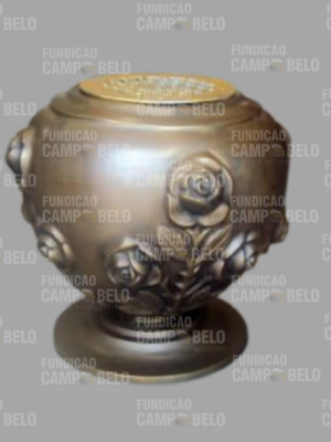 Vaso de Bronze Bojudo Platinado Pequeno 25cm